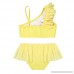 dPois Kids Girls' Ruffled One-Shoulder Swimsuit 2PCS Swimwear Tankini Bikini Sets Yellow B07CXJLJ81